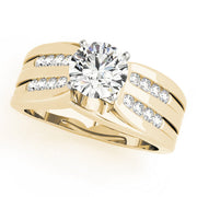 Opulent Multi-Row Round Diamond Engagement Ring in 10K/14K gold and platinum with certified lab-grown or natural diamonds