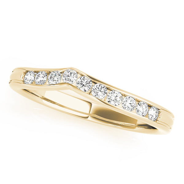 Channel Set Curved Half Eternity Ring in 10K/14K gold and platinum with certified lab-grown or natural diamonds