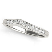 Channel Set Curved Half Eternity Ring in Gold & Platinum