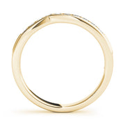 Channel Set Curved Half Eternity Ring in Gold & Platinum