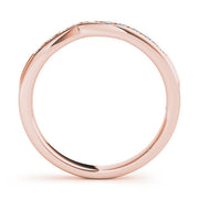 Channel Set Curved Half Eternity Ring in Gold & Platinum