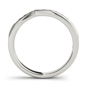 Channel Set Curved Half Eternity Ring in Gold & Platinum
