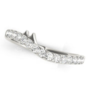 Split Prong Curved Half Eternity Ring in Gold & Platinum