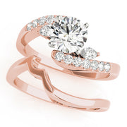 Crowned Fancy Shape Marquise Diamond Engagement Ring in 10K/14K gold and platinum with certified lab-grown or natural diamonds