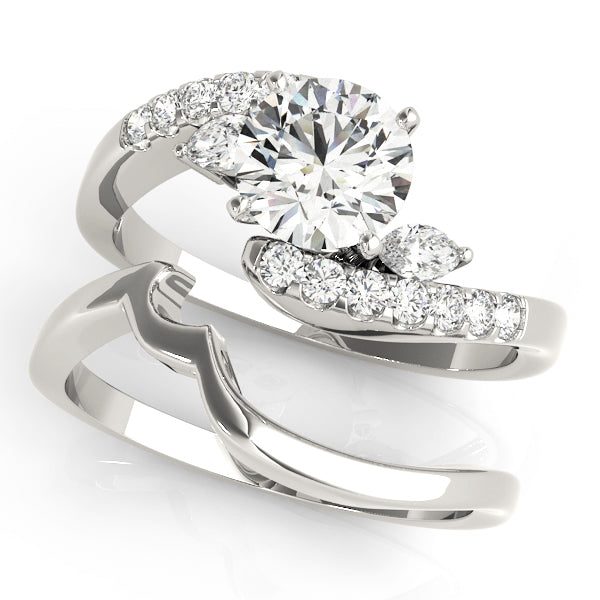 Crowned Fancy Shape Marquise Diamond Engagement Ring in 10K/14K gold and platinum with certified lab-grown or natural diamonds
