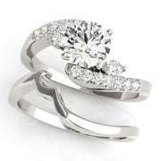 Crowned Fancy Shape Marquise Diamond Engagement Ring in 10K/14K gold and platinum with certified lab-grown or natural diamonds