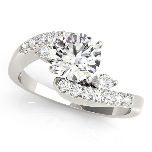 Crowned Fancy Shape Marquise Diamond Engagement Ring in 10K/14K gold and platinum with certified lab-grown or natural diamonds