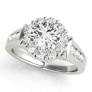 Graceful Halo Round Diamond Engagement Ring in 10K/14K gold and platinum with certified lab-grown or natural diamonds