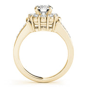 Graceful Halo Round Diamond Engagement Ring in 10K/14K gold and platinum with certified lab-grown or natural diamonds