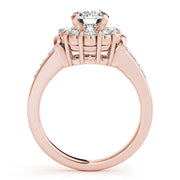 Graceful Halo Round Diamond Engagement Ring in 10K/14K gold and platinum with certified lab-grown or natural diamonds