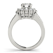 Graceful Halo Round Diamond Engagement Ring in 10K/14K gold and platinum with certified lab-grown or natural diamonds