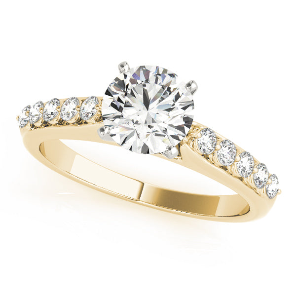 Dazzling Prong-Set Round Diamond Engagement Ring in 10K/14K gold and platinum with certified lab-grown or natural diamonds