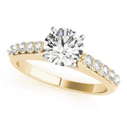 Dazzling Prong-Set Round Diamond Engagement Ring in 10K/14K gold and platinum with certified lab-grown or natural diamonds