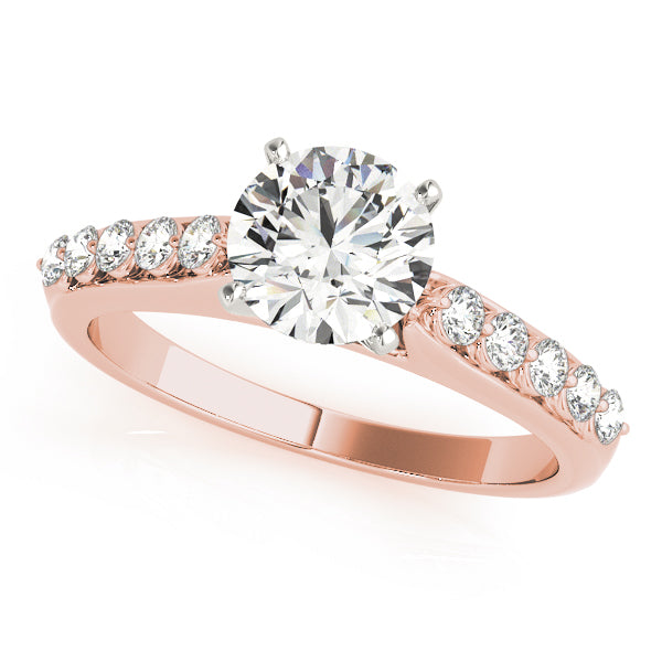 Dazzling Prong-Set Round Diamond Engagement Ring in 10K/14K gold and platinum with certified lab-grown or natural diamonds