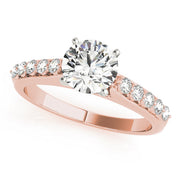 Dazzling Prong-Set Round Diamond Engagement Ring in 10K/14K gold and platinum with certified lab-grown or natural diamonds