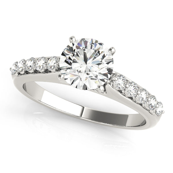 Dazzling Prong-Set Round Diamond Engagement Ring in 10K/14K gold and platinum with certified lab-grown or natural diamonds