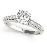 Dazzling Prong-Set Round Diamond Engagement Ring in 10K/14K gold and platinum with certified lab-grown or natural diamonds