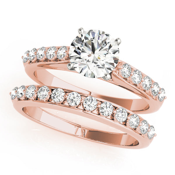Dazzling Prong-Set Round Diamond Engagement Ring in 10K/14K gold and platinum with certified lab-grown or natural diamonds