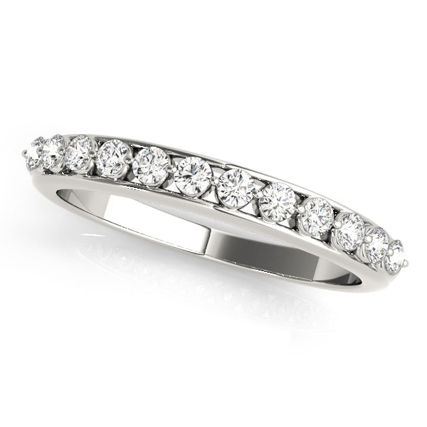 Prong Set Half Eternity Ring in Gold & Platinum