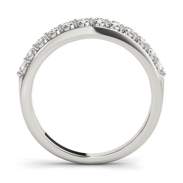 Prong Set Half Eternity Ring in Gold & Platinum