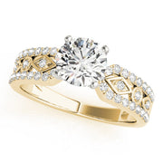 Splendid Multi-Row Round Diamond Engagement Ring in 10K/14K gold and platinum with certified lab-grown or natural diamonds