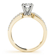 Splendid Multi-Row Round Diamond Engagement Ring in 10K/14K gold and platinum with certified lab-grown or natural diamonds