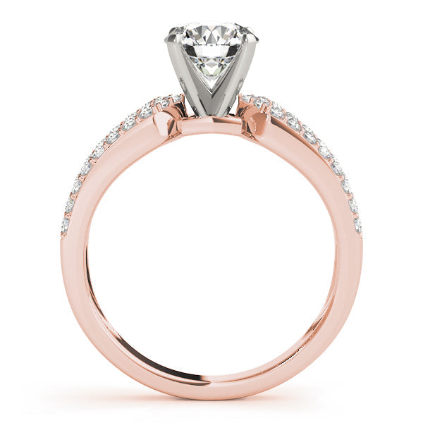 Splendid Multi-Row Round Diamond Engagement Ring in 10K/14K gold and platinum with certified lab-grown or natural diamonds