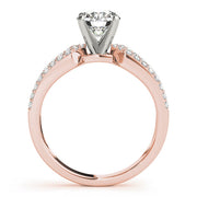 Splendid Multi-Row Round Diamond Engagement Ring in 10K/14K gold and platinum with certified lab-grown or natural diamonds