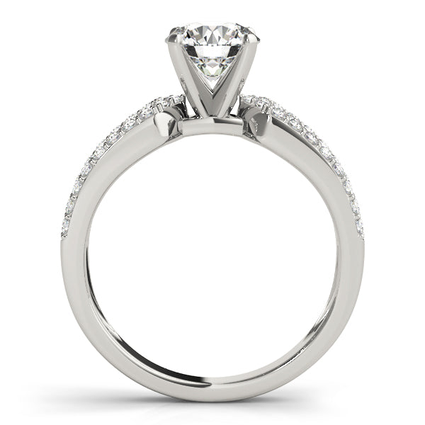 Splendid Multi-Row Round Diamond Engagement Ring in 10K/14K gold and platinum with certified lab-grown or natural diamonds