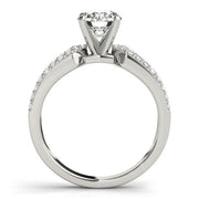 Splendid Multi-Row Round Diamond Engagement Ring in 10K/14K gold and platinum with certified lab-grown or natural diamonds