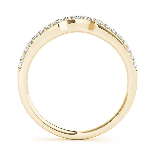 Curved Bands Half Eternity Ring in Gold & Platinum