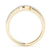 Curved Bands Half Eternity Ring in Gold & Platinum