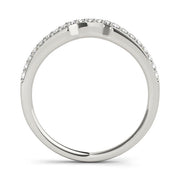 Curved Bands Half Eternity Ring in Gold & Platinum