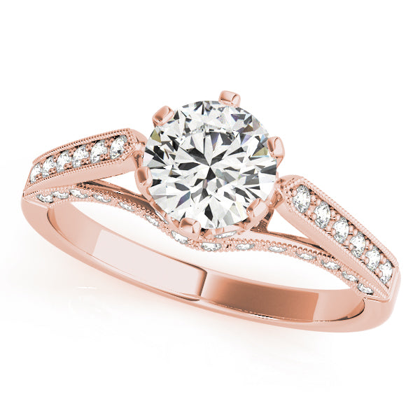 Enchanted Prong-Set Round Diamond Engagement Ring in 10K/14K gold and platinum with certified lab-grown or natural diamonds