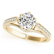 Enchanted Prong-Set Round Diamond Engagement Ring in 10K/14K gold and platinum with certified lab-grown or natural diamonds