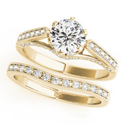 Enchanted Prong-Set Round Diamond Engagement Ring in 10K/14K gold and platinum with certified lab-grown or natural diamonds