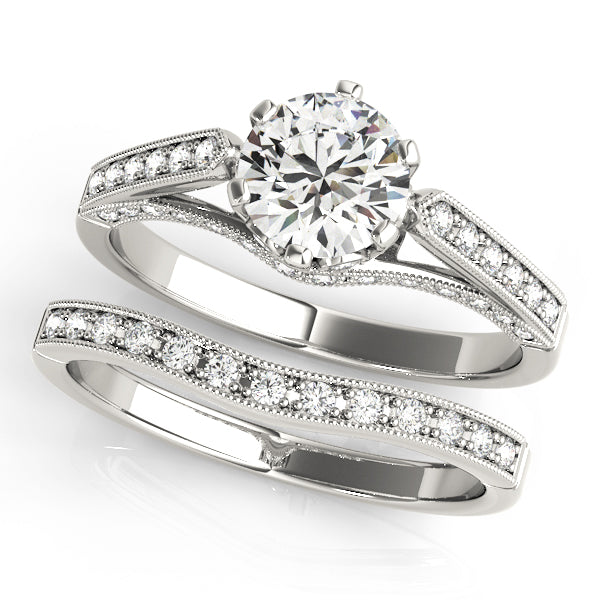 Enchanted Prong-Set Round Diamond Engagement Ring in 10K/14K gold and platinum with certified lab-grown or natural diamonds
