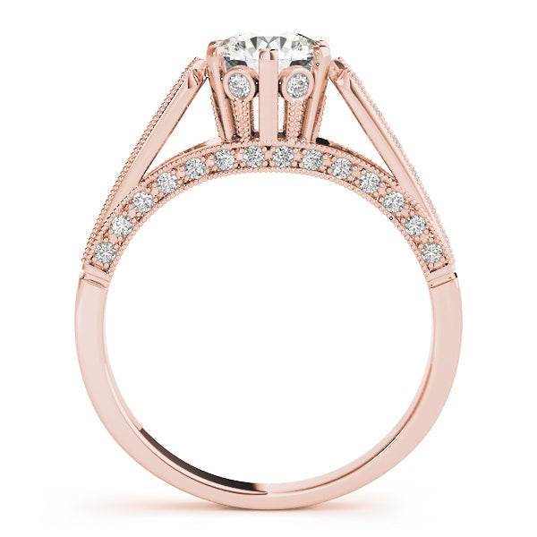 Enchanted Prong-Set Round Diamond Engagement Ring in 10K/14K gold and platinum with certified lab-grown or natural diamonds