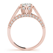 Enchanted Prong-Set Round Diamond Engagement Ring in 10K/14K gold and platinum with certified lab-grown or natural diamonds