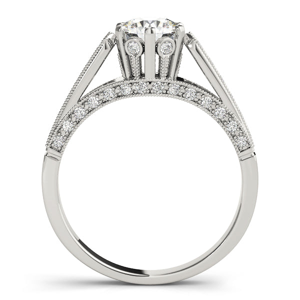 Enchanted Prong-Set Round Diamond Engagement Ring in 10K/14K gold and platinum with certified lab-grown or natural diamonds