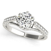 Enchanted Prong-Set Round Diamond Engagement Ring in 10K/14K gold and platinum with certified lab-grown or natural diamonds