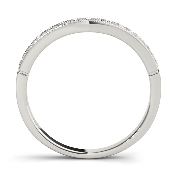 Curved Bands Half Eternity Ring in Gold & Platinum