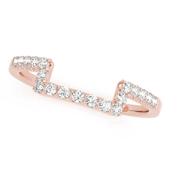 Shared Prong Curved Half Eternity Ring in Gold & Platinum
