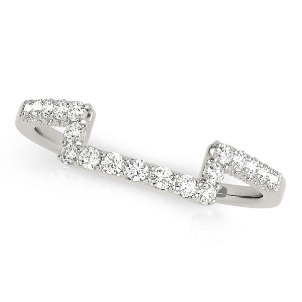 Shared Prong Curved Half Eternity Ring in Gold & Platinum
