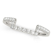 Shared Prong Curved Half Eternity Ring in Gold & Platinum