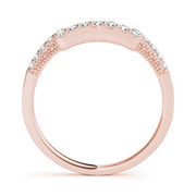 Shared Prong Curved Half Eternity Ring in Gold & Platinum