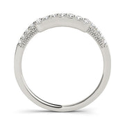 Shared Prong Curved Half Eternity Ring in Gold & Platinum