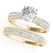 Devoted Pave Round Diamond Engagement Ring in 10K/14K gold and platinum with certified lab-grown or natural diamonds
