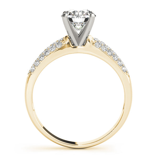 Devoted Pave Round Diamond Engagement Ring in 10K/14K gold and platinum with certified lab-grown or natural diamonds