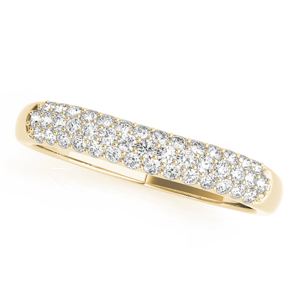 Multirow Pavé Wedding Half Eternity Ring in 10K/14K gold and platinum with certified lab-grown or natural diamonds